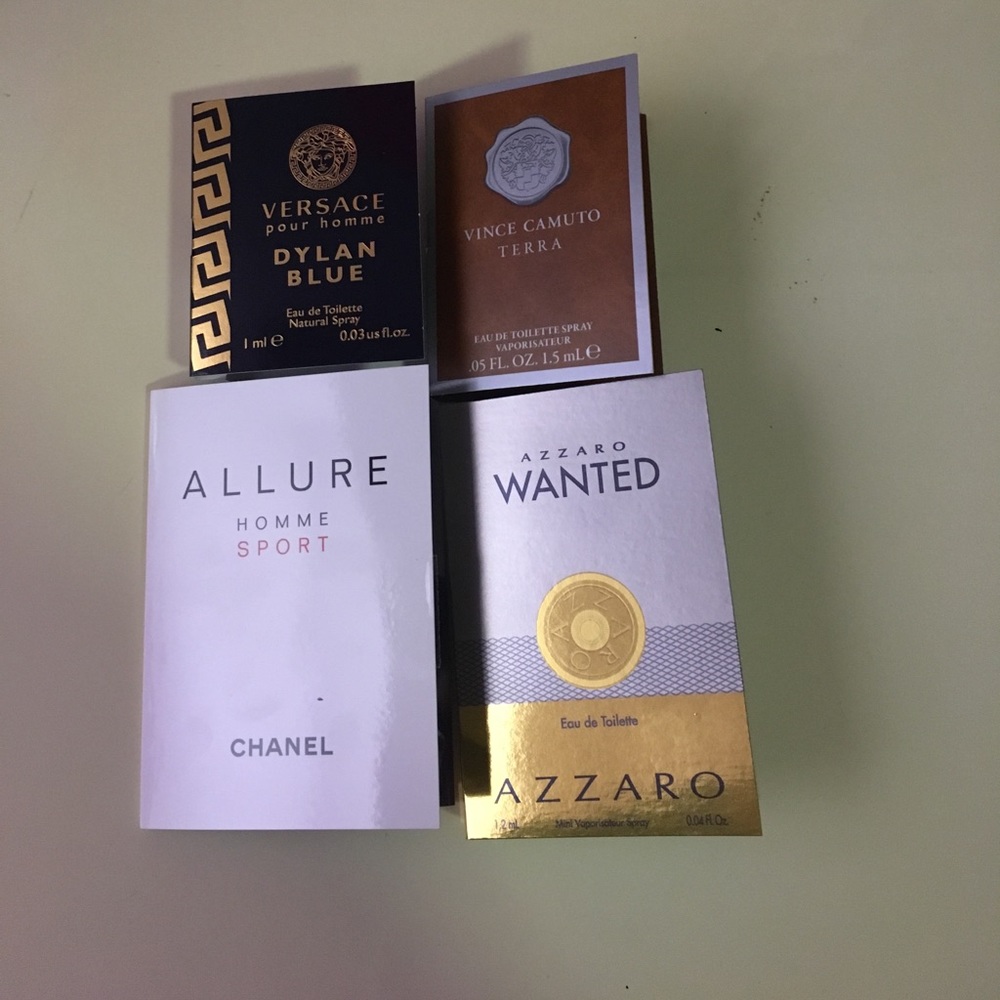 Assortment of male cologne testers